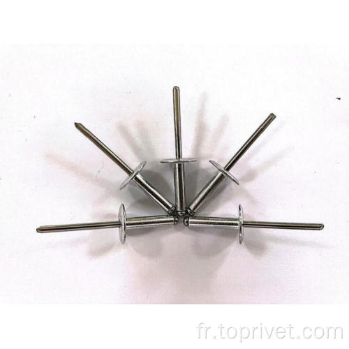 Rivets pop en aluminium 3,0 mm / en acier inoxydable avec une bride de 9,5 mm